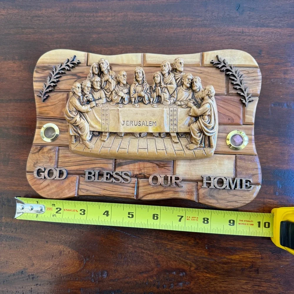 Last Supper Hanging Picture Wall Olive Wood Wall Plaque 14